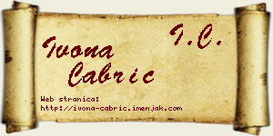 Ivona Čabrić vizit kartica